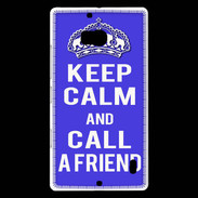 Coque Nokia Lumia 930 Keep Calm Call friend Bleu