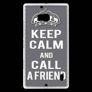 Coque Nokia Lumia 930 Keep Calm Call friend Gris