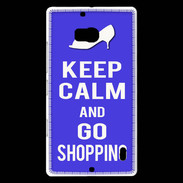 Coque Nokia Lumia 930 Keep Calm Go Shopping Bleu