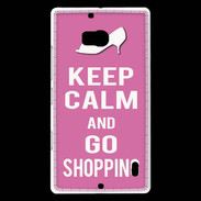 Coque Nokia Lumia 930 Keep Calm Go Shopping Rose