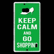 Coque Nokia Lumia 930 Keep Calm Go Shopping Vert