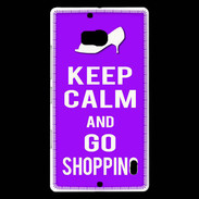 Coque Nokia Lumia 930 Keep Calm Go Shopping Violet