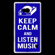 Coque Nokia Lumia 930 Keep Calm Listen music Bleu