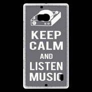 Coque Nokia Lumia 930 Keep Calm Listen music Gris