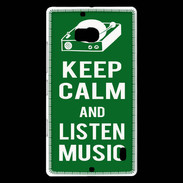 Coque Nokia Lumia 930 Keep Calm Listen music Vert