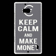 Coque Nokia Lumia 930 Keep Calm Make money Gris