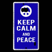 Coque Nokia Lumia 930 Keep Calm Peace Bleu