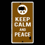 Coque Nokia Lumia 930 Keep Calm Peace Marron