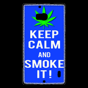 Coque Nokia Lumia 930 Keep Calm Smoke it Bleu