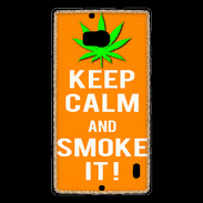 Coque Nokia Lumia 930 Keep Calm Smoke it Orange