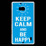 Coque Nokia Lumia 930 Keep Calm Be Happy Cyan