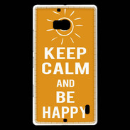 Coque Nokia Lumia 930 Keep Calm Be Happy Orange