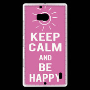 Coque Nokia Lumia 930 Keep Calm Be Happy Rose