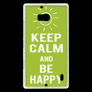 Coque Nokia Lumia 930 Keep Calm Be Happy Vert pomme