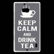 Coque Nokia Lumia 930 Keep Calm Drink Tea Gris