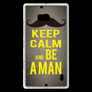 Coque Nokia Lumia 930 Keep Calm Be a Man Gris