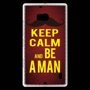 Coque Nokia Lumia 930 Keep Calm Be a Man Rouge