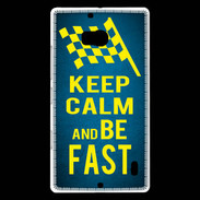 Coque Nokia Lumia 930 Keep Calm and Be Fast Bleu