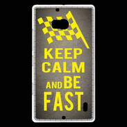 Coque Nokia Lumia 930 Keep Calm and Be Fast Gris
