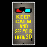 Coque Nokia Lumia 930 Keep Calm and See your life 3D Gris