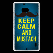 Coque Nokia Lumia 930 Keep Calm and Mustach Bleu