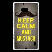 Coque Nokia Lumia 930 Keep Calm and Mustach Gris