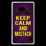 Coque Nokia Lumia 930 Keep Calm and Mustach Violet