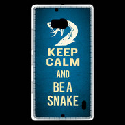 Coque Nokia Lumia 930 Keep Calm and Be a Snake bleu