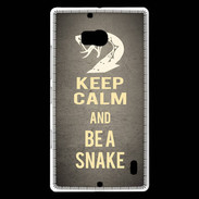 Coque Nokia Lumia 930 Keep Calm and Be a Snake Gris