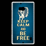 Coque Nokia Lumia 930 Keep Calm and Be Free Bleu
