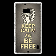 Coque Nokia Lumia 930 Keep Calm and Be Free Gris