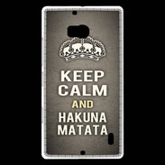 Coque Nokia Lumia 930 Keep Calm and Hakuna Matata Gris