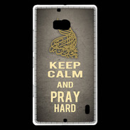 Coque Nokia Lumia 930 Keep Calm and Pray Muslim Gris