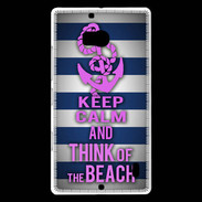 Coque Nokia Lumia 930 Keep Calm and Think Beach Bleu