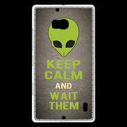 Coque Nokia Lumia 930 Keep Calm and Wait Alien Gris