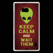 Coque Nokia Lumia 930 Keep Calm and Wait Alien Rouge