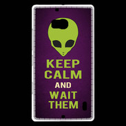 Coque Nokia Lumia 930 Keep Calm and Wait Alien Violet
