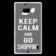 Coque Nokia Lumia 930 Keep Calm Go Shopping Gris