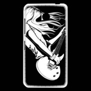 Coque Nokia Lumia 630 Musicienne guitare électrique en noir et blanc