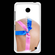 Coque Nokia Lumia 630 Femme enceinte avec ruban bleu et rose