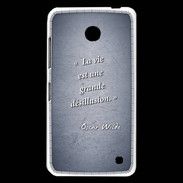 Coque Nokia Lumia 630 Désillusion vie Bleu Citation Oscar Wilde