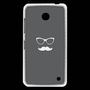 Coque Nokia Lumia 630 moustache gris & blanc