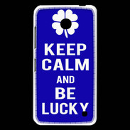 Coque Nokia Lumia 630 Keep Calm Be lucky Bleu