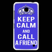 Coque Nokia Lumia 630 Keep Calm Call friend Bleu