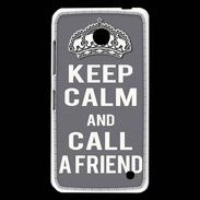 Coque Nokia Lumia 630 Keep Calm Call friend Gris