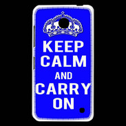Coque Nokia Lumia 630 Keep Calm Carry on Bleu