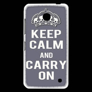 Coque Nokia Lumia 630 Keep Calm Carry on Gris