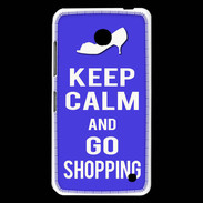 Coque Nokia Lumia 630 Keep Calm Go Shopping Bleu