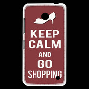 Coque Nokia Lumia 630 Keep Calm Go Shopping Brique