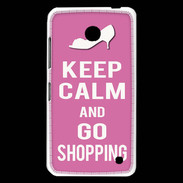 Coque Nokia Lumia 630 Keep Calm Go Shopping Rose
